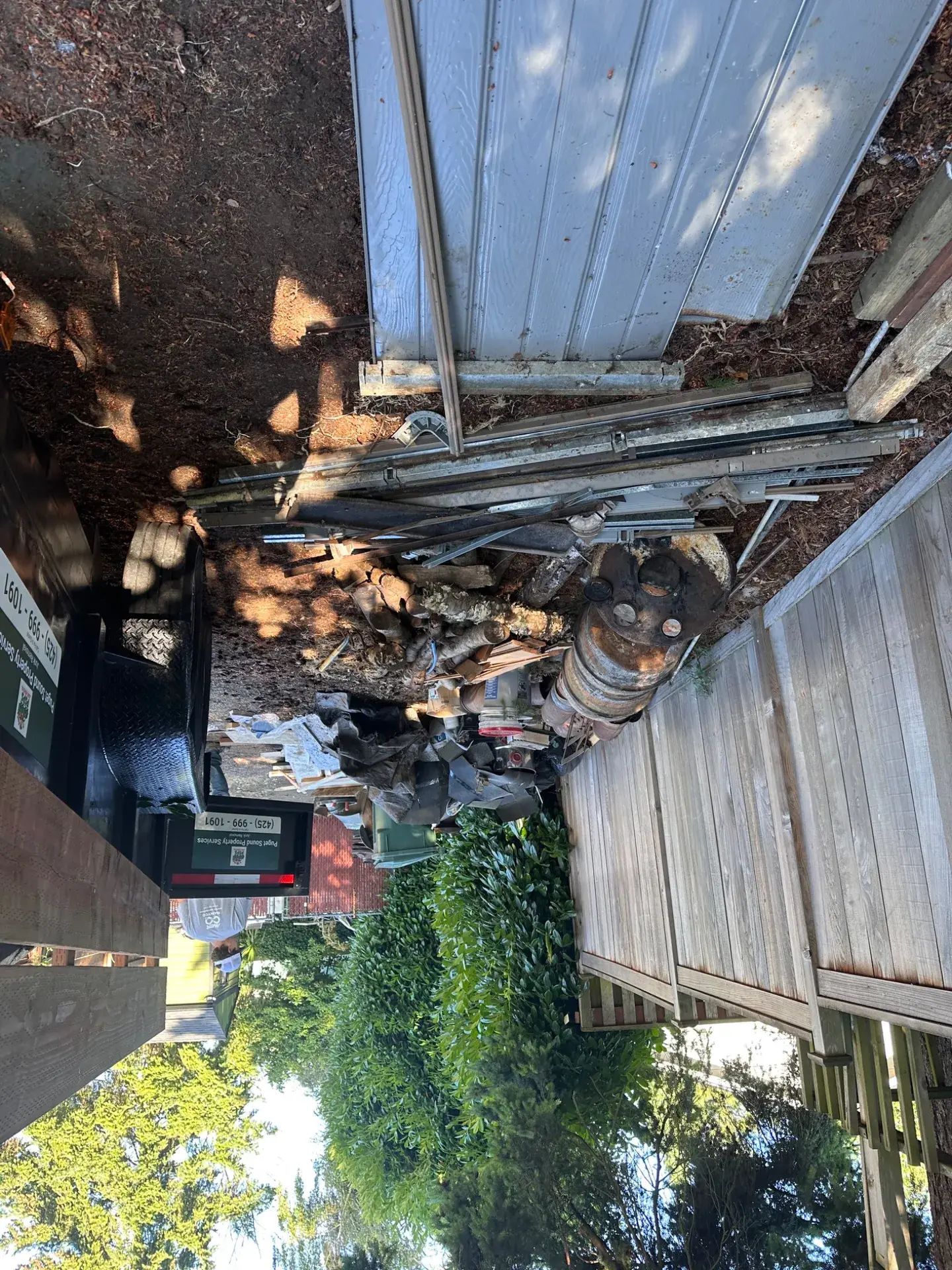 Site clearing in progress with the PSPS truck staged